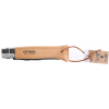 Нож Opinel №8, нержавеющая сталь, рукоять бук с кожаным темляком