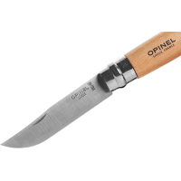 Нож Opinel №8, нержавеющая сталь, рукоять бук с кожаным темляком